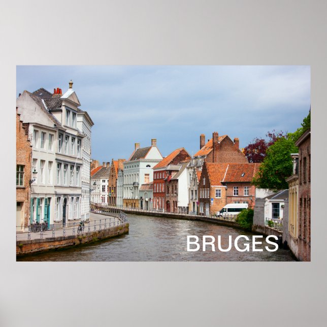 Poster Vieilles maisons en Bruges, Belgique (Devant)
