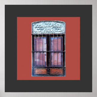 Poster Vielle fenêtre avec Grate à Barranco