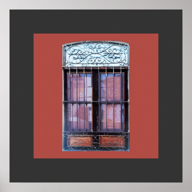 Poster Vielle fenêtre avec Grate à Barranco (Devant)