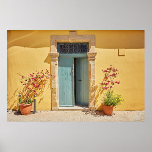 Poster Vielles portes vertes authentiques à Nicosie Chypr