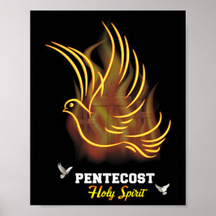 Poster Viens Saint-Esprit Colombe Croix Chrétien Jésus Pe