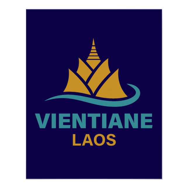 Poster Vientiane Laos Southeast Asia (Devant)