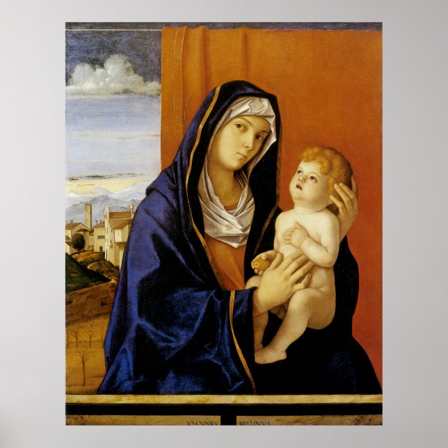 Poster Vierge à l'enfant par Giovanni Bellini (Devant)