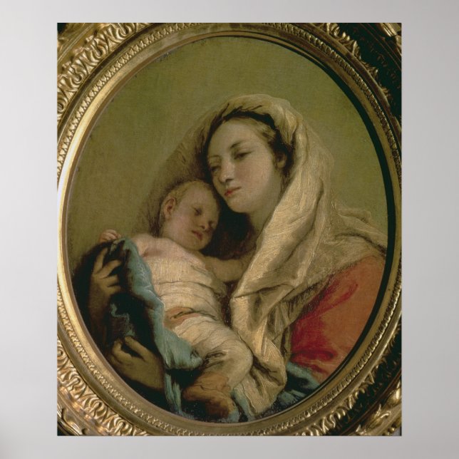 Poster Vierge avec enfant dormant, années 1780 (Devant)