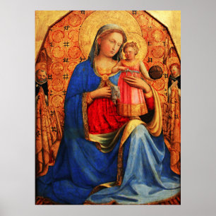 Poster VIERGE AVEC ENFANT ET SAINTS par Fra Angelico