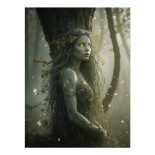 Poster Vierge Dryade - Ciel de Forêt Mythique