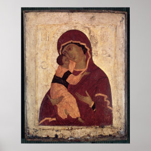Poster Vierge d'Umilenie de Wladimir, école de Moscou