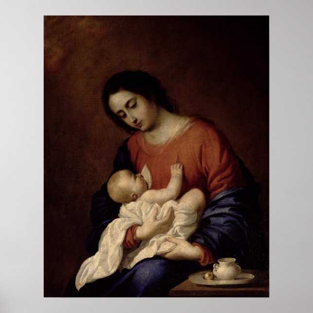 Poster Vierge et enfant, 1658 (Devant)