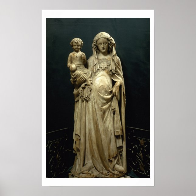 Poster Vierge et enfant, c.1375 (albâtre) (Devant)