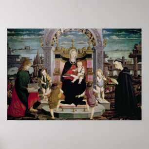 Poster Vierge et enfant couronnés