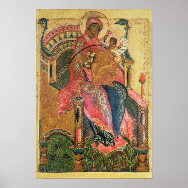 Poster Vierge et enfant, Ecole de Moscou (Devant)