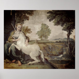 Poster Vierge et licorne - Domenichino Palazzo Farnese
