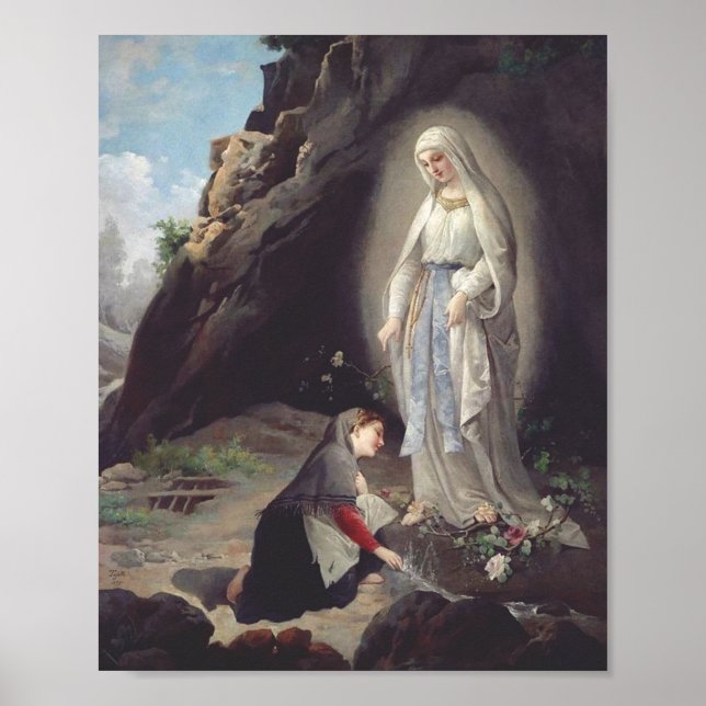 Poster Vierge Marie de Lourdes (Devant)