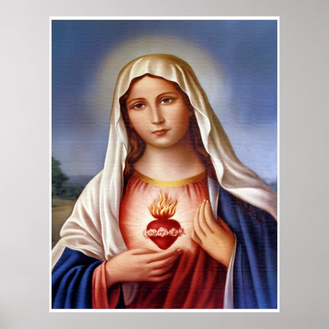 Poster Vierge Marie Sacred Heart (Devant)