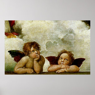 Poster "Vierge Sixtine" de Raphaël (vers 1513) (Détail)