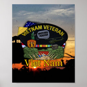 Poster Vietnam Anciens Combattants Vets Patch Imprimer