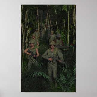Poster Vietnam : patrouille dans la jungle