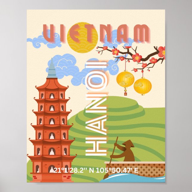 Poster Vietnam Travel Art (Devant)