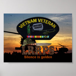 Poster Vietnam War LRRPS Vets Vets Patch