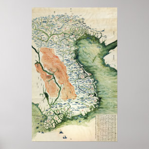 Poster VietnamCarte panoramiqueVietnam