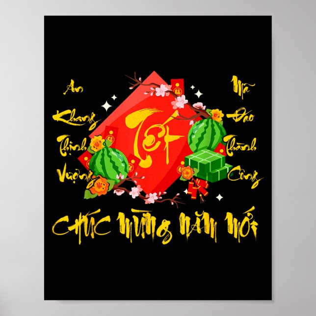 Poster Vietnamese Lunar New Year 2026 Tet Viet Chuc Mung  (Devant)