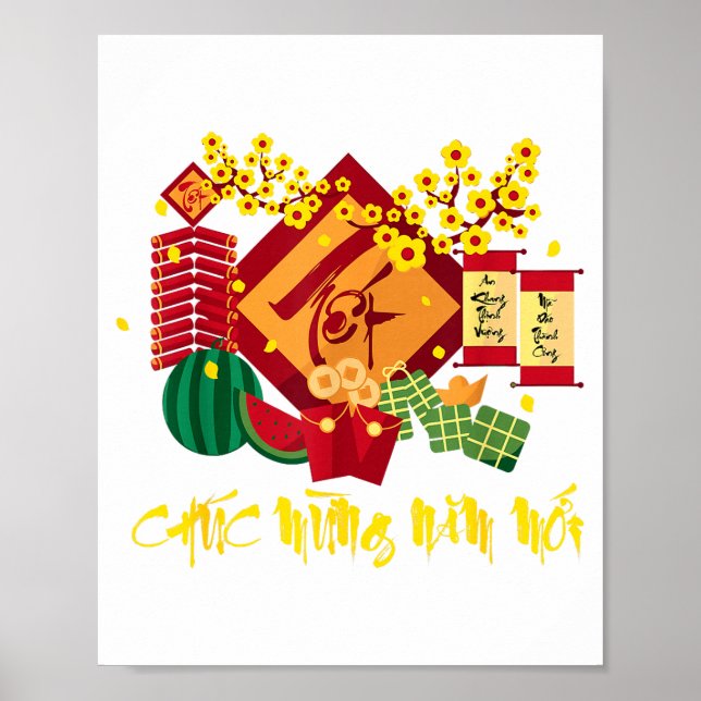 Poster Vietnamese Lunar New Year 2026 Tet Viet Chuc Mung  (Devant)