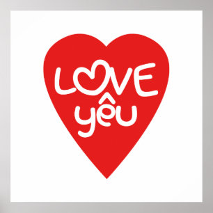 Poster Vietnamien Valentine ♥ Love Yêu ♥ Asian Wordplay