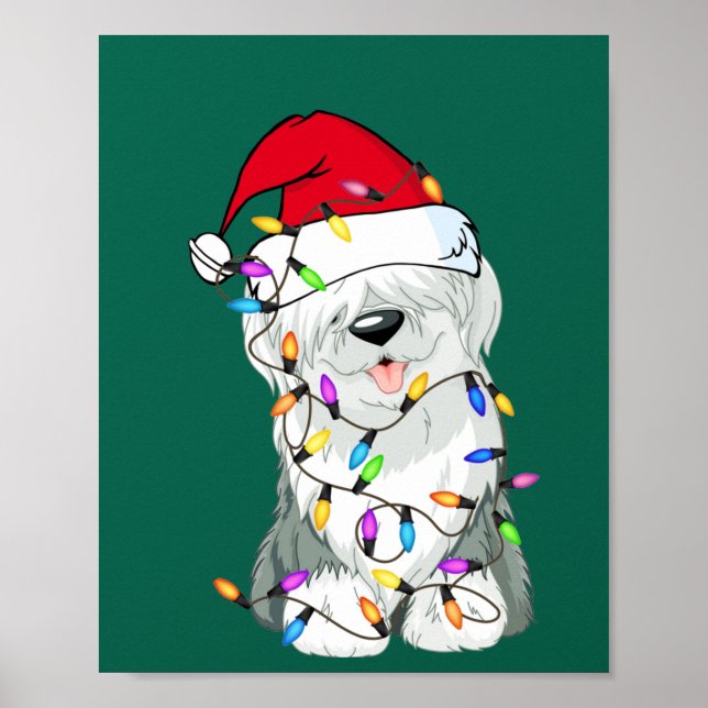 Poster Vieux anglais Cheepdog Chien clair Décor Chien de  (Devant)