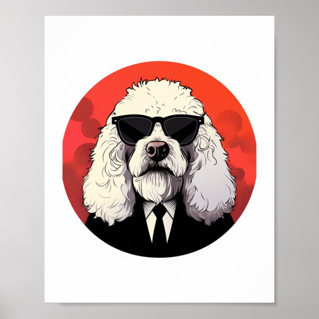 Poster Vieux anglais Sheepdog Chien d'affaires (Devant)