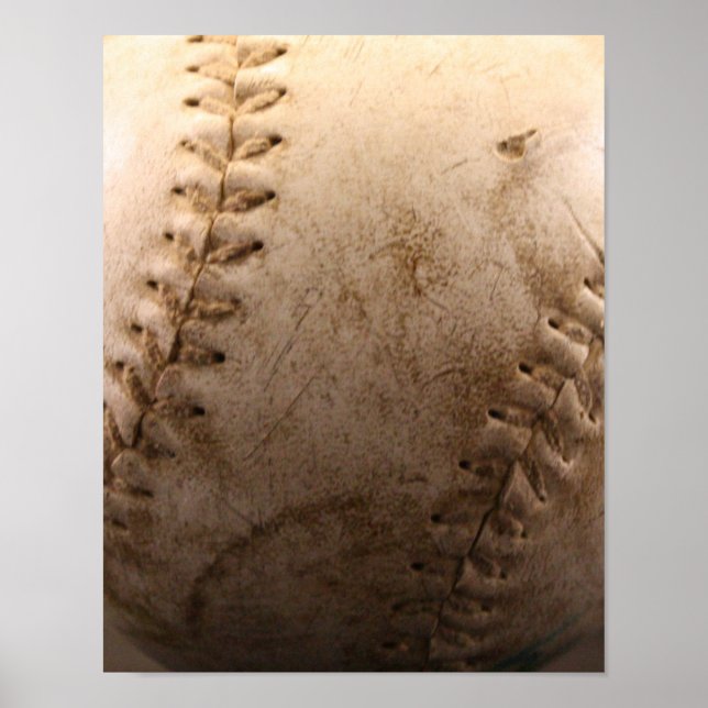 Poster Vieux baseball vers le haut (Devant)