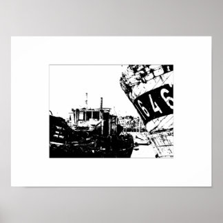 Poster Vieux bateaux en Bretagne