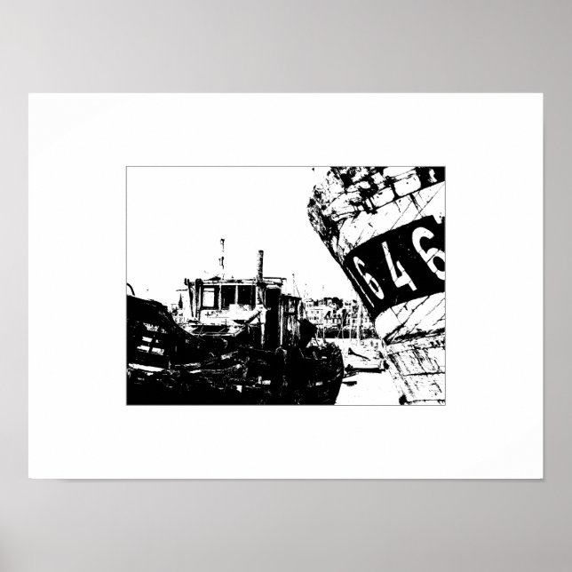 Poster Vieux bateaux en Bretagne (Devant)