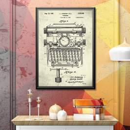 Poster Vieux | Brevet de machine à écrire