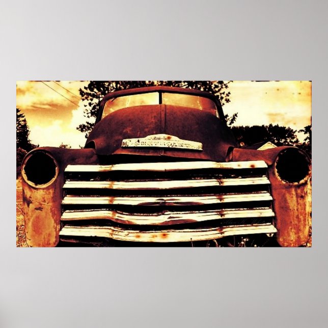Poster Vieux Camion d'Agriculture Chevy (Devant)