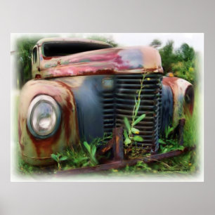 Poster Vieux camion d'International d'ordure