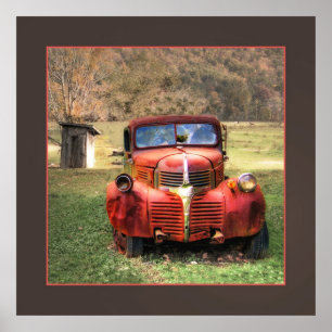 Poster Vieux Camion et Outhouse