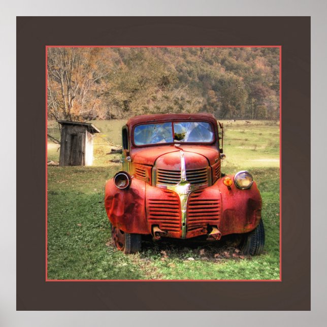 Poster Vieux Camion et Outhouse (Devant)
