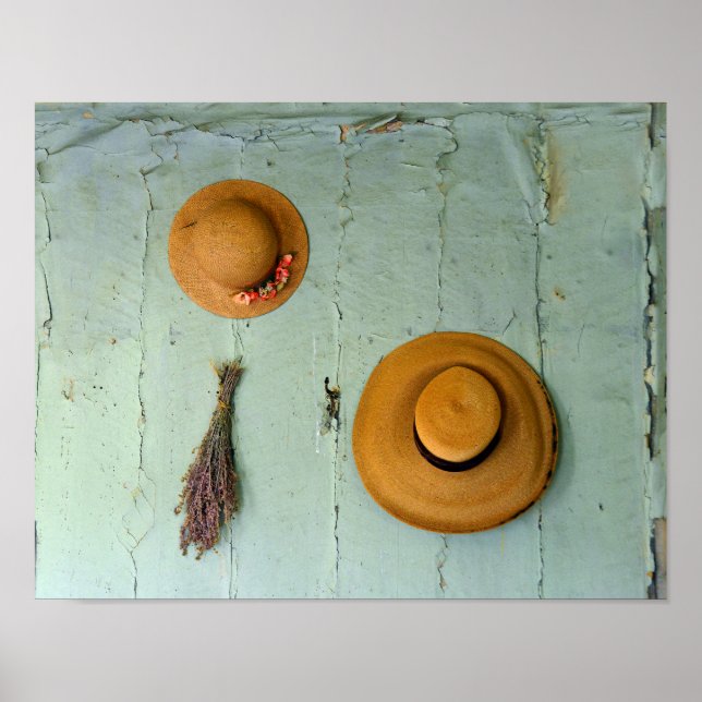 Poster Vieux Casquettes de paille (Devant)