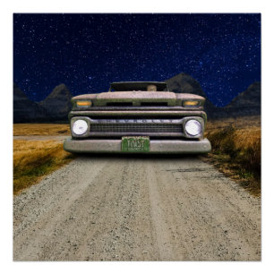 Poster Vieux chauffeur Zombie du camion de ramassage Vint