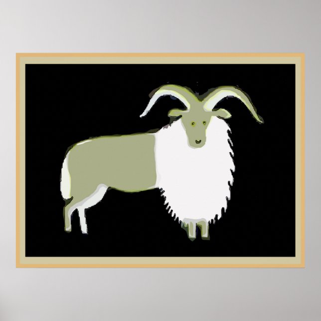 Poster Vieux chèvre de montagne (Devant)