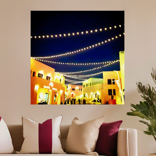 Poster Vieux Doha Port la nuit