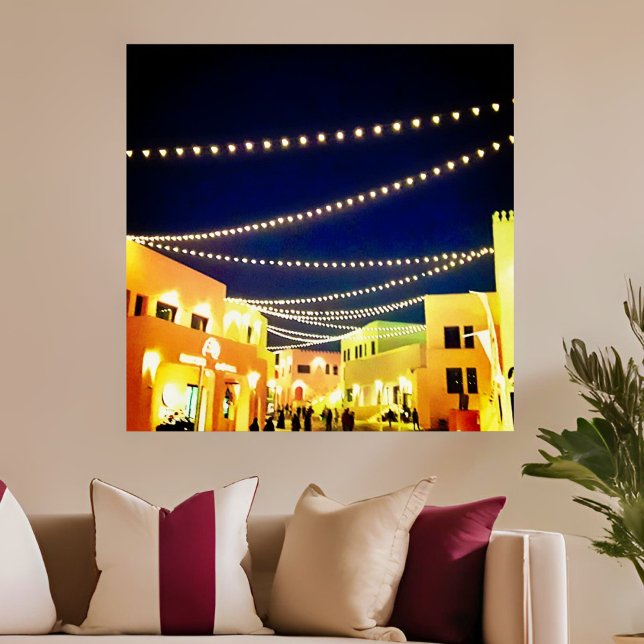 Poster Vieux Doha Port la nuit (Créateur téléchargé)