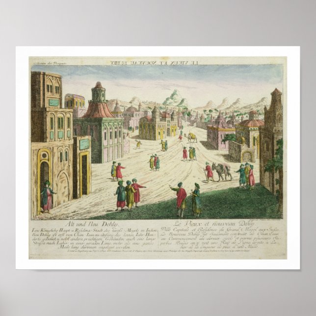 Poster Vieux et New Delhi (aquatint) (Devant)