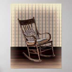 Poster Vieux fauteuil à roche Vintage vide