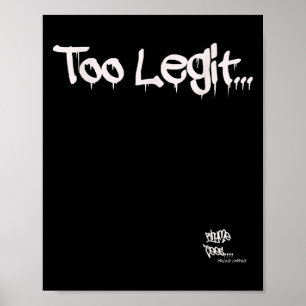 Poster Vieux Hip hop rap Merch Trop Legit Citation 90s H
