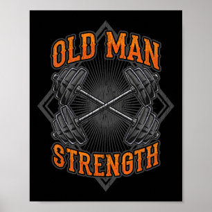 Poster Vieux Homme Force Muscle Gymnase entraînement Body