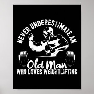 Poster Vieux Homme qui aime le travail de musculation