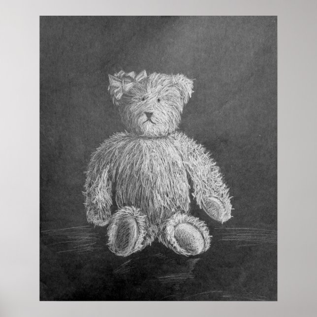 Poster Vieux jouet dessin original de pastel (Devant)