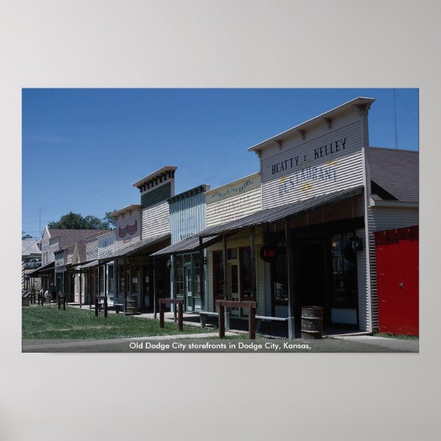 Poster Vieux magasins Dodge City à Dodge City, Kansas, (Devant)