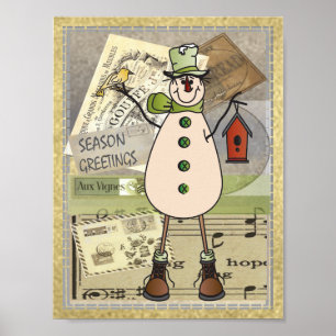 Poster Vieux mode Vert neige